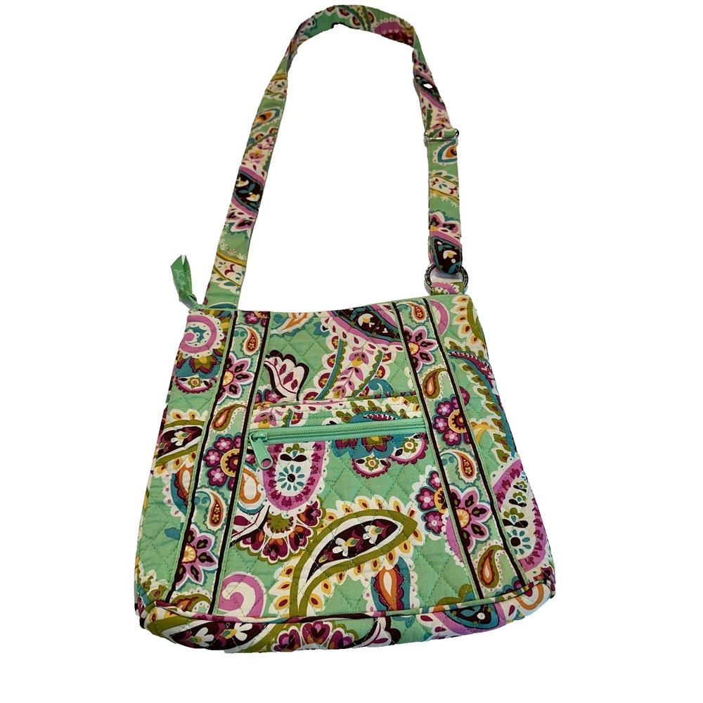 Vera Bradley Tutti Frutti Hipster Crossbody Shoulder Bag Purse Green Pink Spring